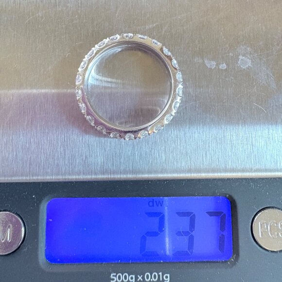 VTG Sterling Silver 925 Cubic Zirconia Prong Set Band Statement Ring Size 6.5 - Picture 7 of 8